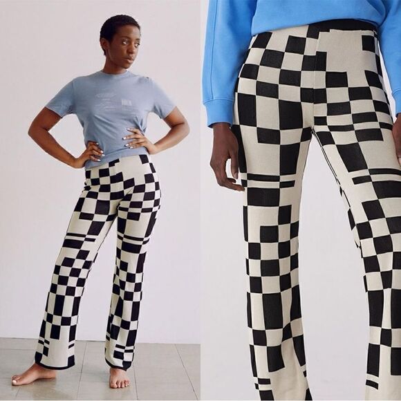 Paloma Wool Pants - Paloma Wool Puerto Pant in Black Check